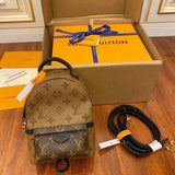 Louis Vuitton LV Backpack Top version 【Super Original Leather】PALMSPRINGS Presbyopic Backpack mini Backpack Small Bookbag M44871M44873M42411Women's Backpack Classic Schoolbag Backpack