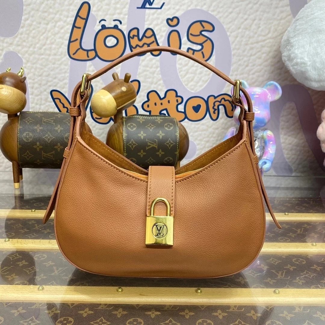 Louis Vuitton LV Women's Bag Top version 【Super Original Leather】M24611M24885M24990Lowkeyshoulderbag Handbag24Spring and Summer New hobo Underarm Bag Lock Head Shoulder Bag