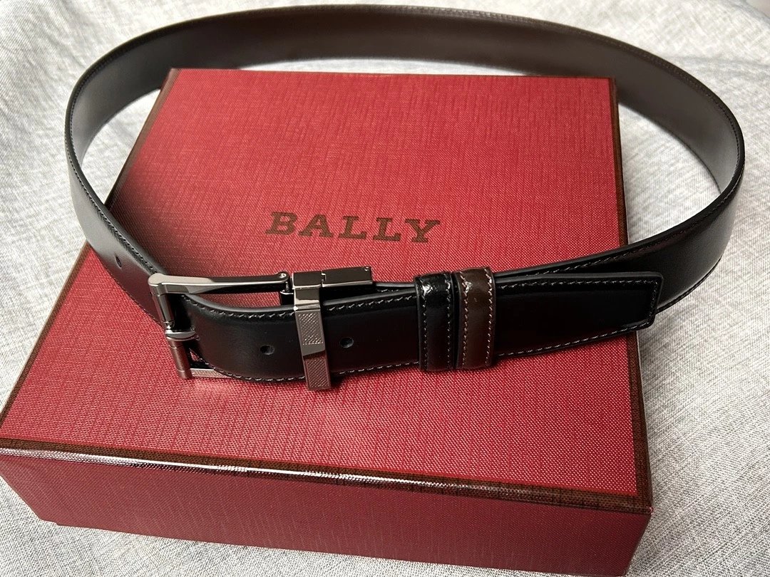 Bally Belt Top version Original Single Belt Counter New Men's Double-Sided Casual Business Belt Wide3.4cm Double-Sided Head Layer Cowhide Belt First Layer Cow Leather Belt Men and Women Business Casual Belt Belt Men's Leather Belt