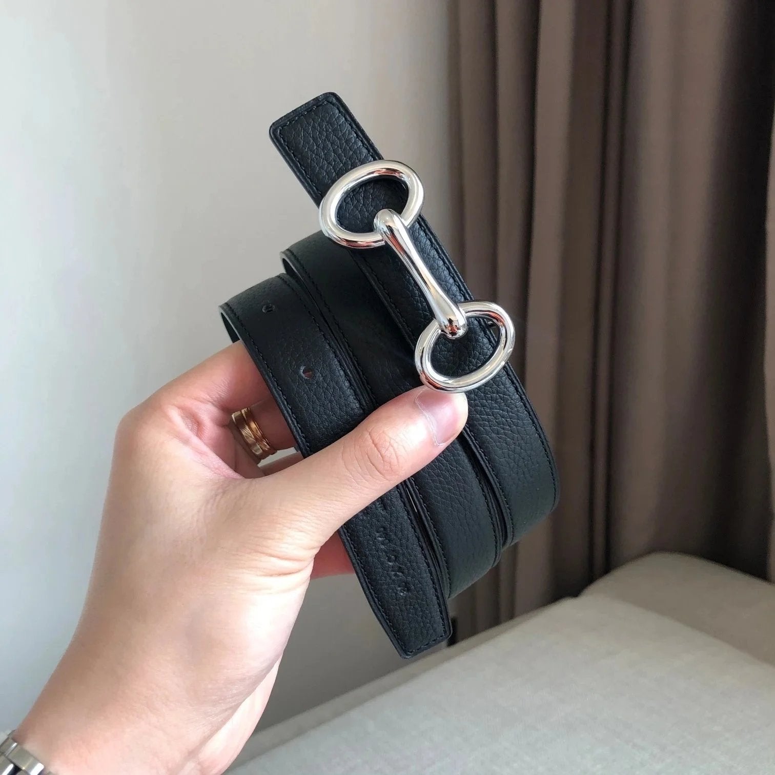 Hermes Belt Top version H Buckle Women's Thin Belt Double-Sided Imported First Layer Calfskin Double-Sided Letters h Buckle Belt Skirt Shaped Accessory Women's Belt2.5Centimeter Wide