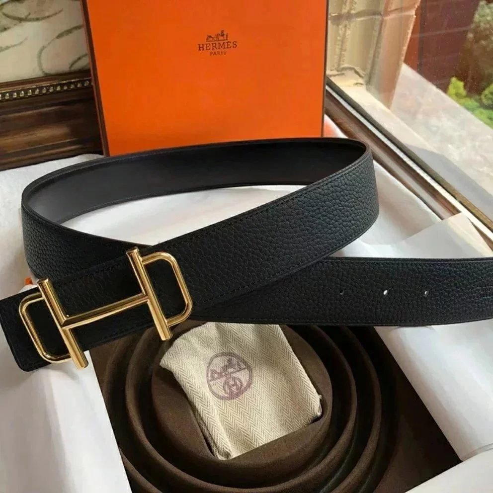 Hermes Belt Top version Brand New Full Set Belt Men's and Women's Genuine Leather Business Casual H Letter Buckle Belt