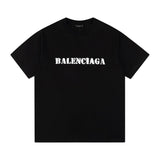 Balenciaga T-shirt Front and back Distressed Fuzzy Letter Print logo round Neck Short Sleeve25ss New Pure Cotton Unisex Style T Casual T-Shirt Base Layer Shirt OS Loose Fit Half Sleeve Top Plus Size