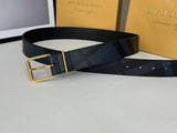 Burberry Belt Top version 【Full Package】New Men's Leather Belt Width3.5cm Double-Sided Imported First Layer Calfskin Full Grain Leather Genuine Goods Quality Original Factory Pin Buckle Letters Rotating Buckle Counter Full Set Gift Box Packaging B Home Be