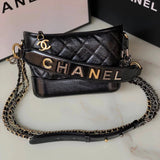 Chanel Women's Bag Top version 【Original Leather】Gabrielle Hobo Bag Letter Color Matching Large Shoulder Strap Diamond Plaid Original Leather Handbag Shoulder Bag Messenger Bag Hobo Bag Women's Bag