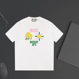 Gucci T-shirt Chest Letter and Weather Print logo round Neck Short Sleeve25ss New pure cotton T Unisex T-Shirt OS Drop Shoulder Loose Fit Base Shirt Top T-Shirt Short Sleeve