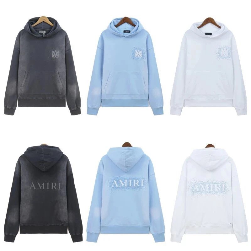 Amiri Hoodie Fashion Brand Sweater Paint-Splashing Style Graffiti Embroidered Hoodie Couple Coat