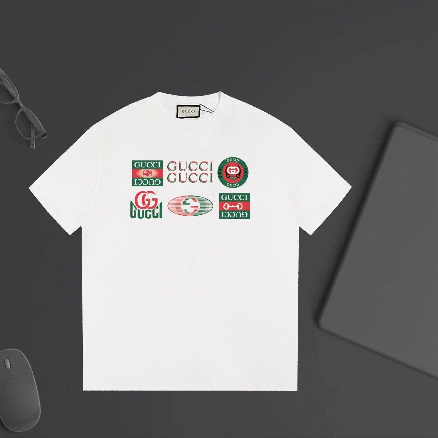 Gucci T-shirt Chest Letter Pattern Print logo round Neck Short Sleeve25ss New pure cotton T Unisex T-Shirt OS Loose Fit Base Shirt Top Half Sleeve T-Shirt