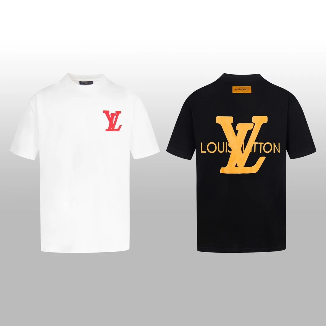 Louis Vuitton LV T-shirt Large Letter Print on the Chest logo round Neck Short Sleeve25ss New pure cotton T Unisex T-Shirt OS Drop Shoulder Loose Fit Base Shirt Top T-Shirt Short Sleeve