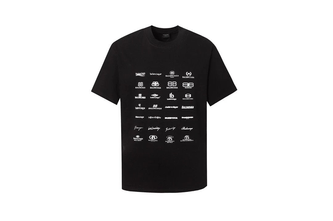 Balenciaga T-shirt Front and Back Art Logo Print logo round Neck Short Sleeve25ss New pure cotton T Unisex T-Shirt OS Loose Fit Base Shirt Top Half Sleeve T-Shirt