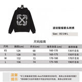 OFF -White Hoodie Corrugated Boat Anchor Arrow Embroidered Hoodie Same Style for Men and Women