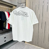 Louis Vuitton LV T-shirt Side Letter Embroidery logo round Neck Short Sleeve25ss New pure cotton T Unisex T-Shirt OS Loose Fit Base Shirt Top Half Sleeve T-Shirt