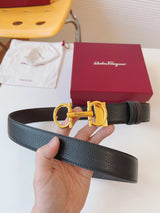 Ferragamo Belt Top version 【Full Package】Belt Width for Men and Women3.5cm with Chip nfc Anti-Counterfeiting Quality Counter Full Set Packaging Italian Double-Sided Cowhide Matching Boutique Brass Buckle Long and Short Belt Pants Belt