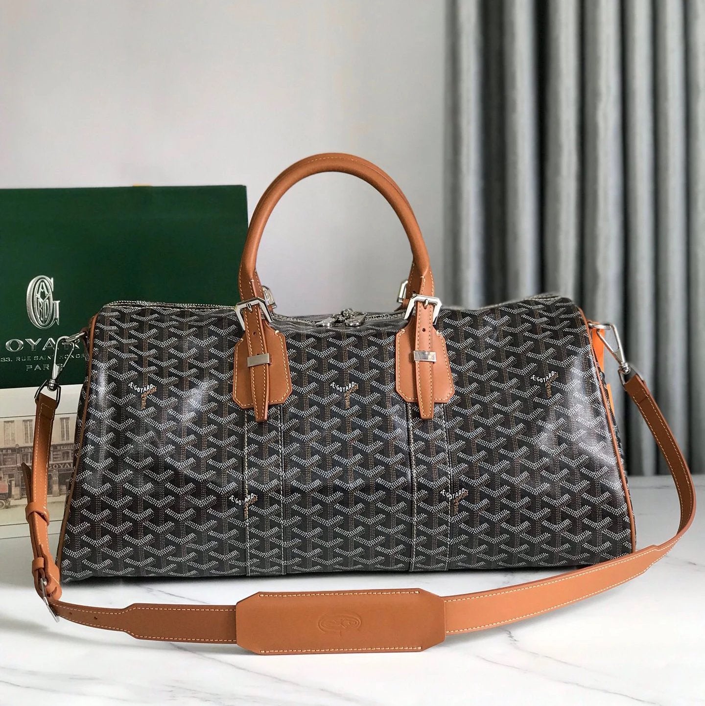 Goyard Bag Top version Original Leather New Product Croisiere50Travel Handbag Sports Bag Boeing Travel Bag50cm45cm Travel Bag Travel Bag Star Same Style Large Capacity Travel Luggage Bag Handbag Men's and Women's Bags boston45Travel Bag