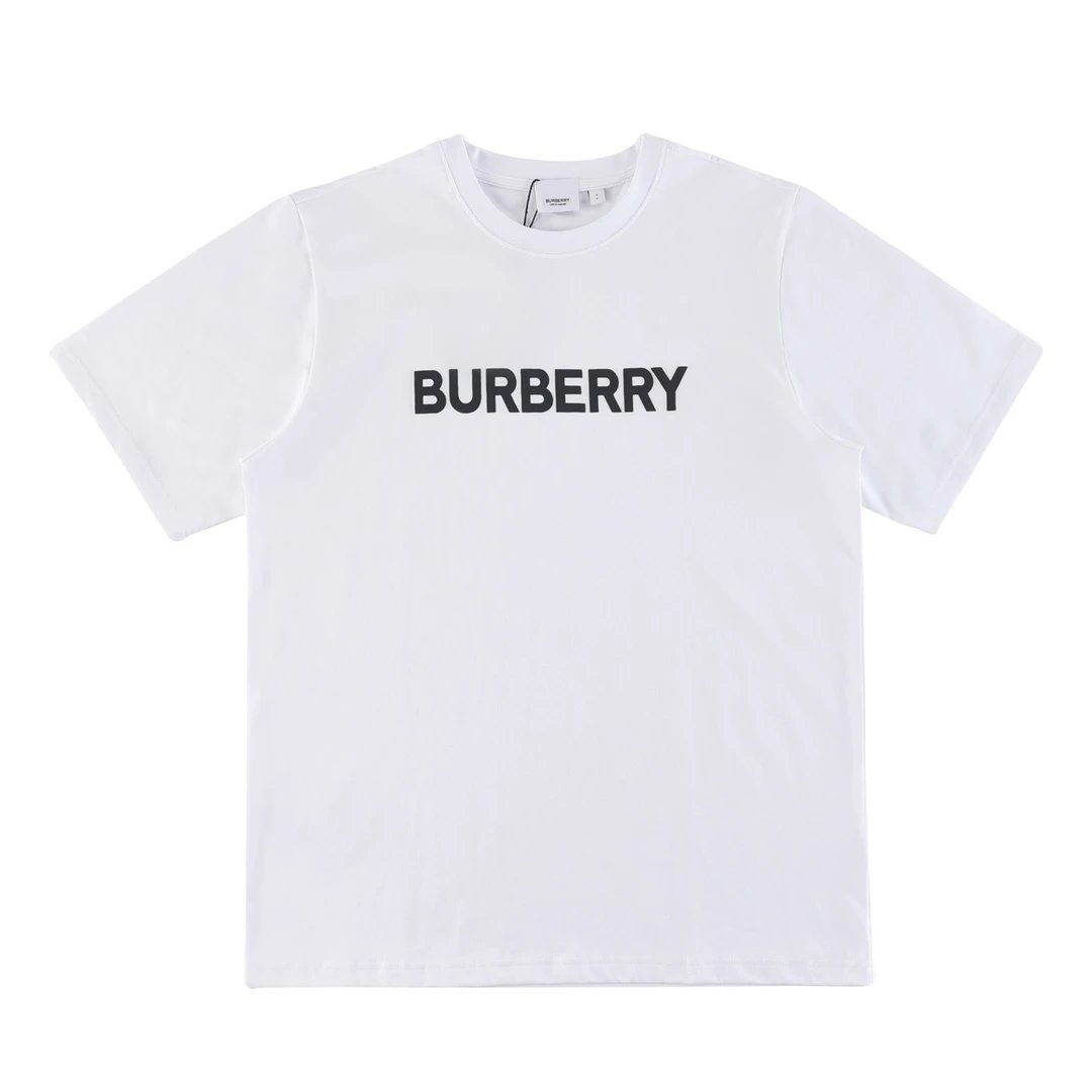 Burberry T-shirt Chest Letter Print logo round Neck Short Sleeve25ss New Pure Cotton Unisex Style T Casual T-Shirt Base Layer Shirt OS Loose Fit Half Sleeve Top Plus Size