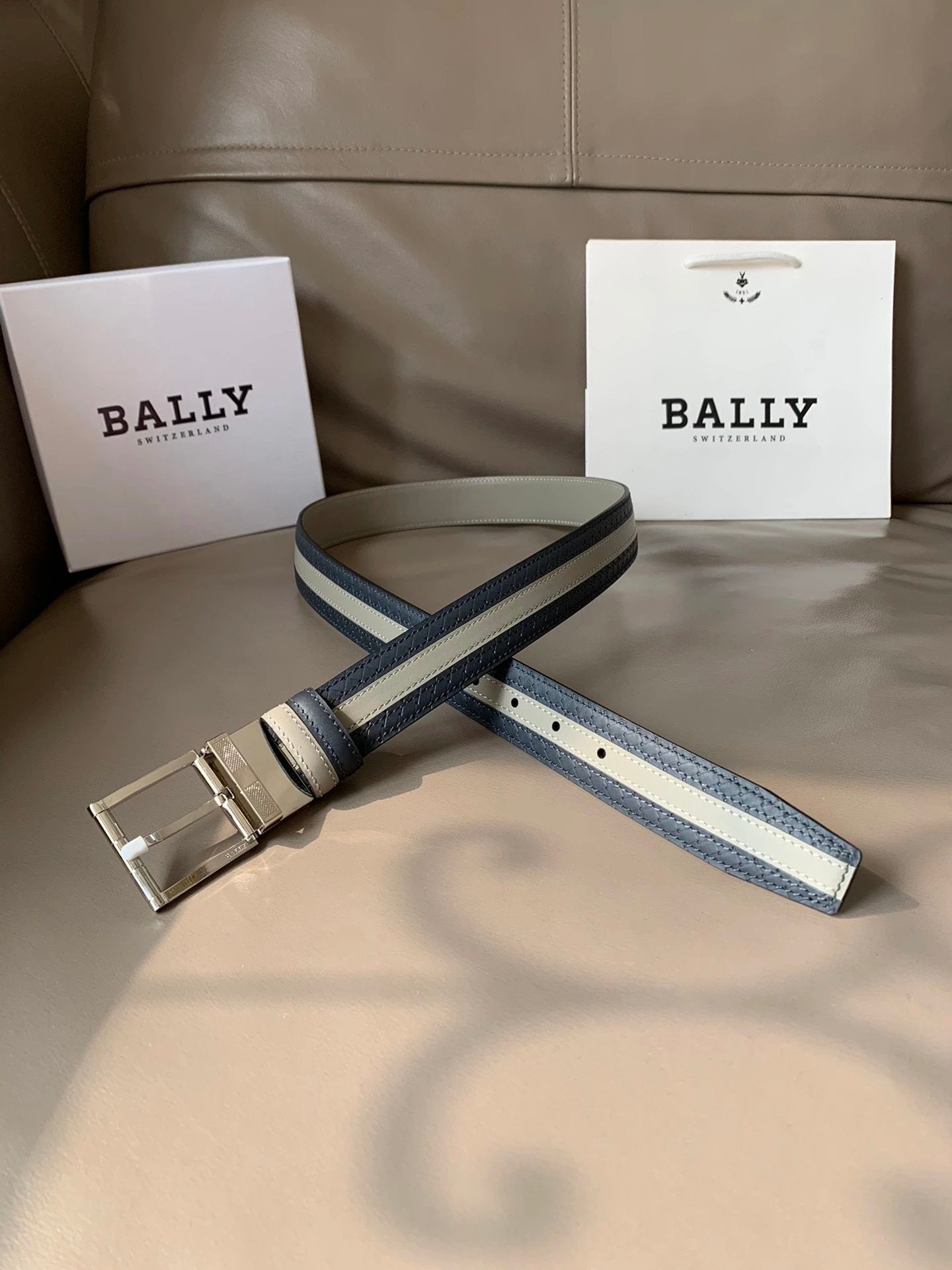 Bally Belt Top version （Imported First Layer Cowhide）Original Single Belt Counter New Men's Double-Sided Casual Business Belt Wide3.5cm Double-Sided Head Layer Cowhide Belt First Layer Cow Leather Belt Men and Women Business Casual Belt Belt Men's Leather
