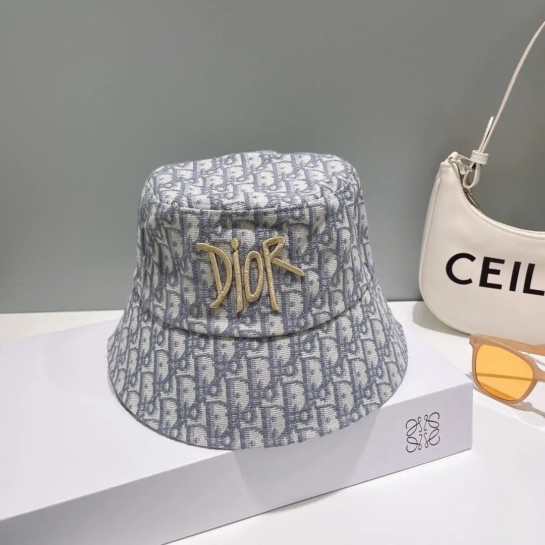 Dior Hat New Embroidery Full Printed Letters logo Sun Hat Casual All-Matching Fisherman Hat