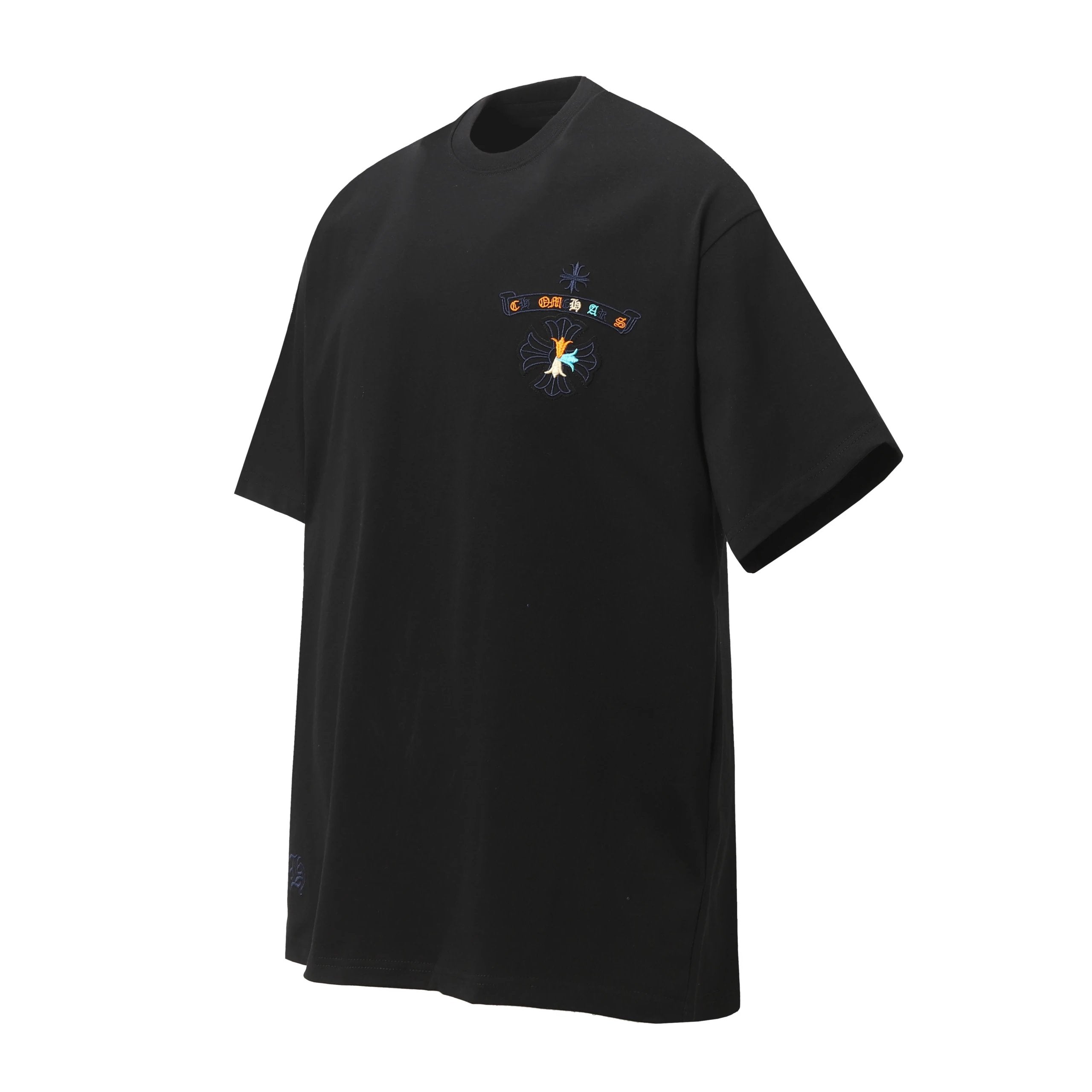 Chrome Hearts T-shirt Horseshoe Sanskrit Patch Embroidery logo round Neck Short Sleeve25ss New pure cotton T Unisex T-Shirt OS Loose Fit Base Shirt Top Half Sleeve T-Shirt