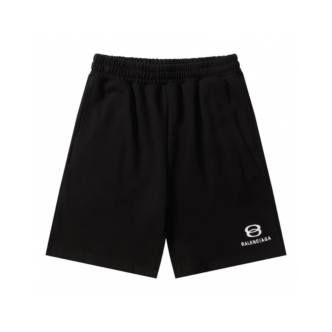 Balenciaga Shorts Double Ring Chain Blogo Heavyweight American Style Casual Summer Shorts with Drawstring5Two-in-One Casual Sweatpants for Men and Women