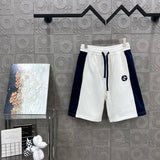 Gucci Shorts Two-tone Patchwork Classic Double Glogo Five-point Shorts25ss New Drawstring Casual Summer Pants American Style5Two-in-One Casual Sweatpants for Men and Women B 100% Cotton Sweatpants