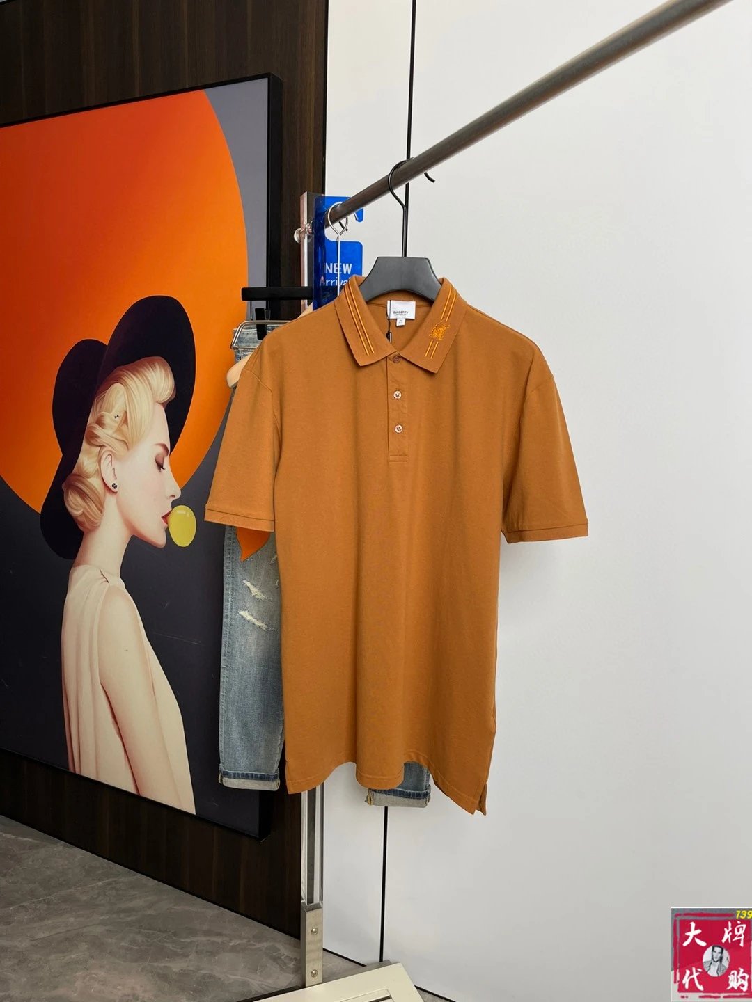 Burberry T-shirt Neckline logo Embroidery POLO Short Sleeve Turn-down Collar Shirt Unisex Summer Solid Color Loose Fit T Business Commuter Short Sleeve Shirt Plus Size