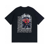 Stussy T-shirt Short Sleeve T T-shirt Flower Crown Love Casual Loose American Couple Wear-CY