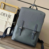 LOEWE Backpack Top version 【Original Highest Version】New Men's MilitaryBackpack Backpack Military Bag Particle Calfskin Travel Bag Portable Backpack Men's Backpack Schoolbag Large Capacity Travel Bag Luggage Bag Men's and Women's Bags