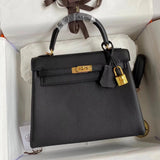 Hermes women's bag Top version Women's Bag Women's Bag Handbag Shoulder Bag Messenger Bag Kelly25cm28cmKellytogo Cowhide Wax Line Hand Sewing