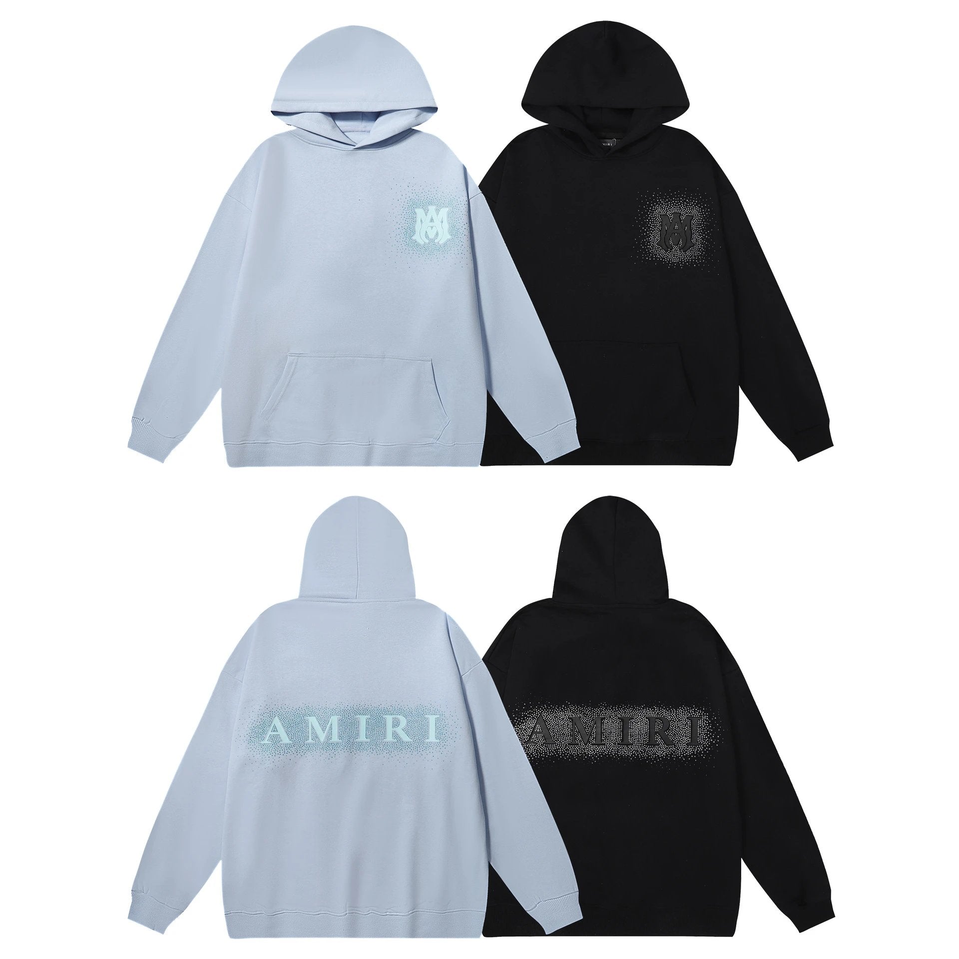 Amiri Hoodie 2024Autumn and Winter New OW Rhinestone Letter Pattern Pullover Hooded Sweater for Men and Women