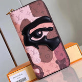 Louis Vuitton LV Wallets/Clutches Top version 【**Version】Faces Theme Series Wallet Wallet Card Holder Monogram Cowhide Zipper Wallet Men's and Women's Same Wallet Card Holder