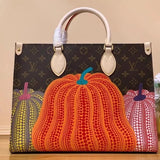 Louis Vuitton LV Women's Bag Top version 【Super Original Leather】New Launch M46467Pumpkin Bag Pattern23New Straw MIUSOU Pumpkin Series Medium Handbag Tote Shopping Bag M46468Tote Pumpkin Silk Screen Shopping Bag Tote Tote Bag Pumpkin Bag Women's Bag Shoul