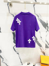 Chrome Hearts T-shirt Front and Rear Stickers logo round Neck Short Sleeve25ss New pure cotton T Unisex T-Shirt OS Loose Fit Base Shirt Top Half Sleeve T-Shirt
