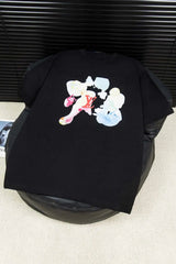Louis Vuitton LV T-shirt Watercolor Print on the Chest logo round Neck Short Sleeve25ss New pure cotton T Unisex T-Shirt OS Loose Fit Base Shirt Top Half Sleeve T-Shirt