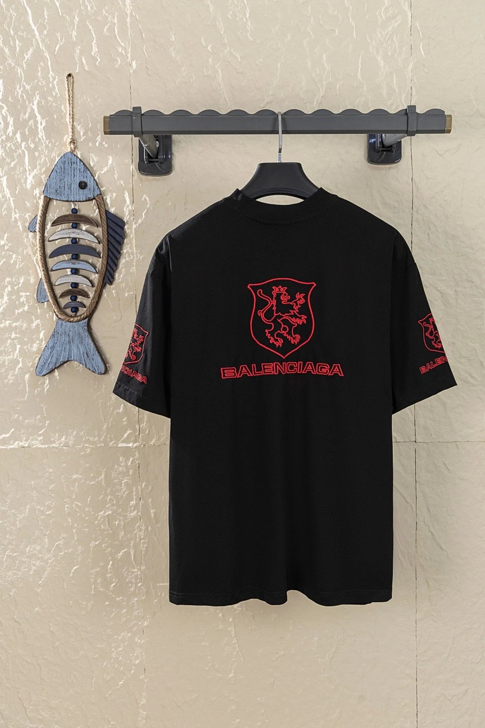 Balenciaga T-shirt Embroidery on the chest logo round Neck Short Sleeve25ss New Pure Cotton Unisex Style T T-shirt OS Loose Fit Base Shirt Top Half Sleeve T-Shirt