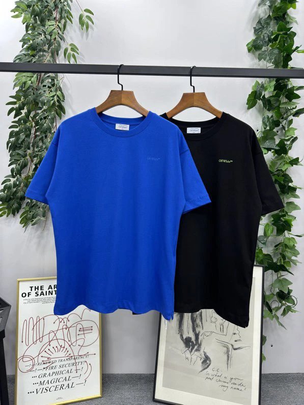 OFF-White T-shirt Top Version Counter Same Style Cotton Short Sleeve T T-shirt Men's and Women's Loose Summer Base Casual Half Sleeve