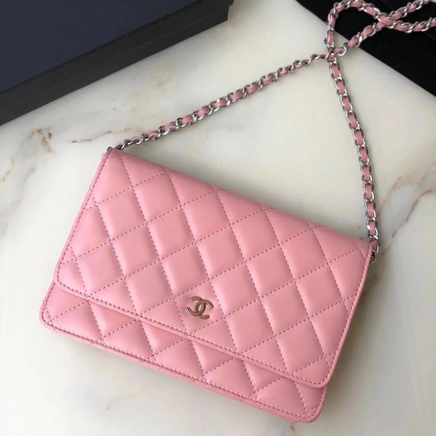 Chanel Women's Bag Top version 【**Original Leather】woc Latest Version Suction Clasp WOC Original Caviar Cowhide Sheepskin Chain Bag Flap Bag Flap Bag Diamond Pattern Bag Fortune Bag WOC Fighter in