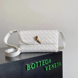 Bottega Veneta Women's Bag Top version 【Special Effects Original Hot Sale】/23New Popular Item miniAndiamoWOC Envelope Package Lambskin Woven Bag Mini Shoulder Messenger Bag Women's Bag755545