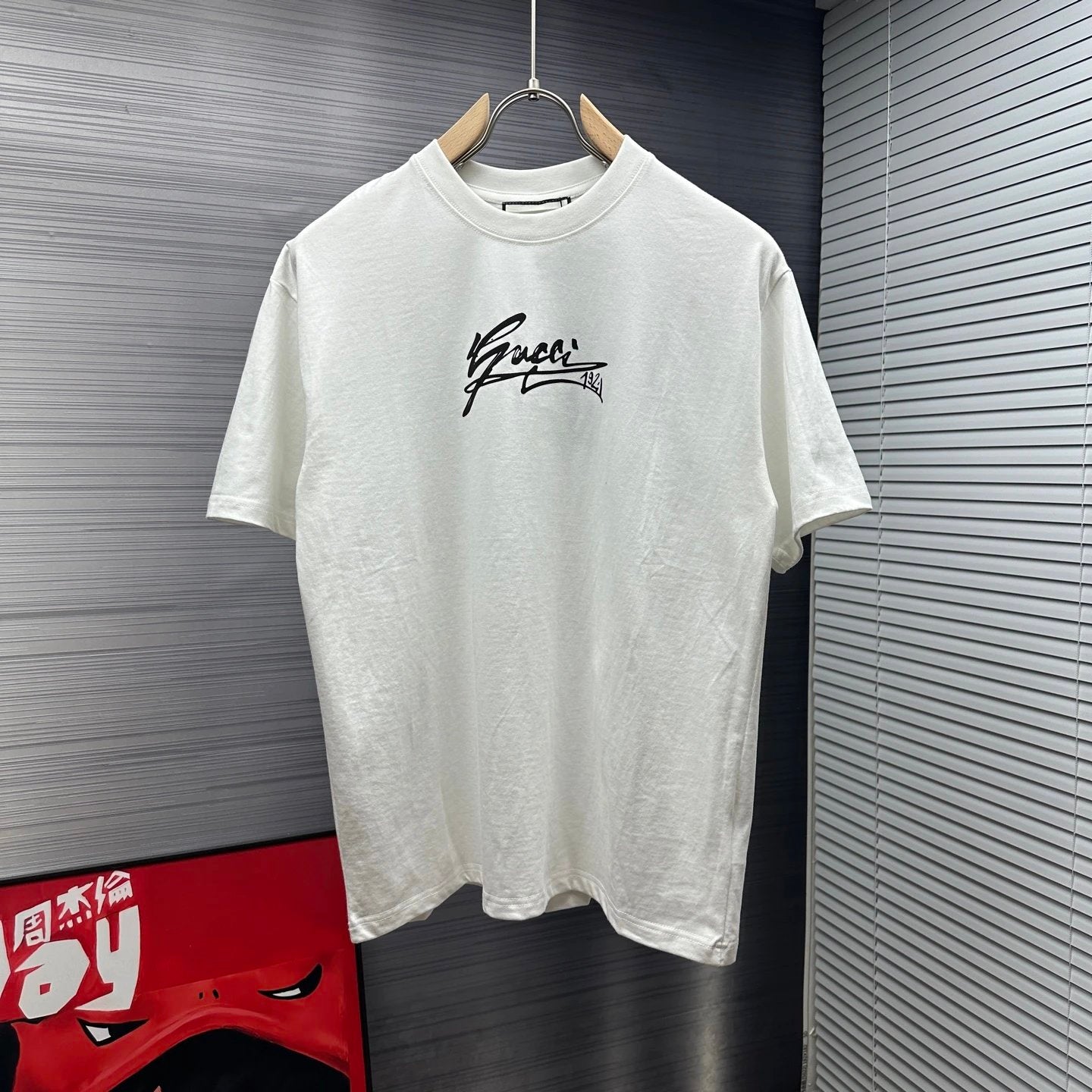 Gucci T-shirt Chest Letter Print logo round Neck Short Sleeve25ss New pure cotton T Unisex T-Shirt OS Loose Fit Base Shirt Top Half Sleeve T-Shirt