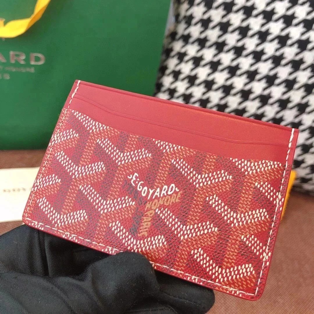 Goyard Bag Top version Original Single Card Holder Surrogate Shopping Grade Classic Presbyopic Card Holder Hot Imported Genuine Leather Coin Purse Small Bag