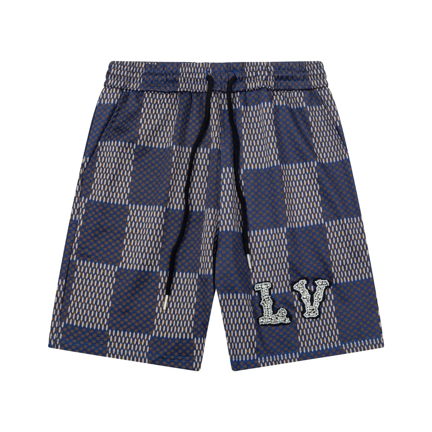 Louis Vuitton LV Shorts Vintage Pattern Jacquard Checkerboard logo Five-point Shorts25ss New Drawstring Casual Summer Pants American Style5Two-in-One Casual Sweatpants for Men and Women, Pure Cotton Joggers