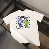 LOEWE T-shirt Back Machine Bear Print logo round Neck Short Sleeve25ss New pure cotton T Unisex T-Shirt OS Loose Fit Base Shirt Top Half Sleeve T-Shirt