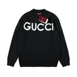 Gucci Sweater Chest logo Jacquard Crew Neck Long Sleeve Sweater Thickened Lazy Style OS Loose Fit Unisex Knit Top Jacket Versatile Casual Wearable Inside and Outside