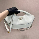 PRADA Bag Top version Latest Enamel Metal Triangle Logo Badge Dumpling Bag outside Imported Calfskin with Imported Lambskin Shoulder Bag Crossbody Bag Underarm Bag Handbag Women's Bag with a Detachable and Adjustable Long Shoulder Strap1BA421