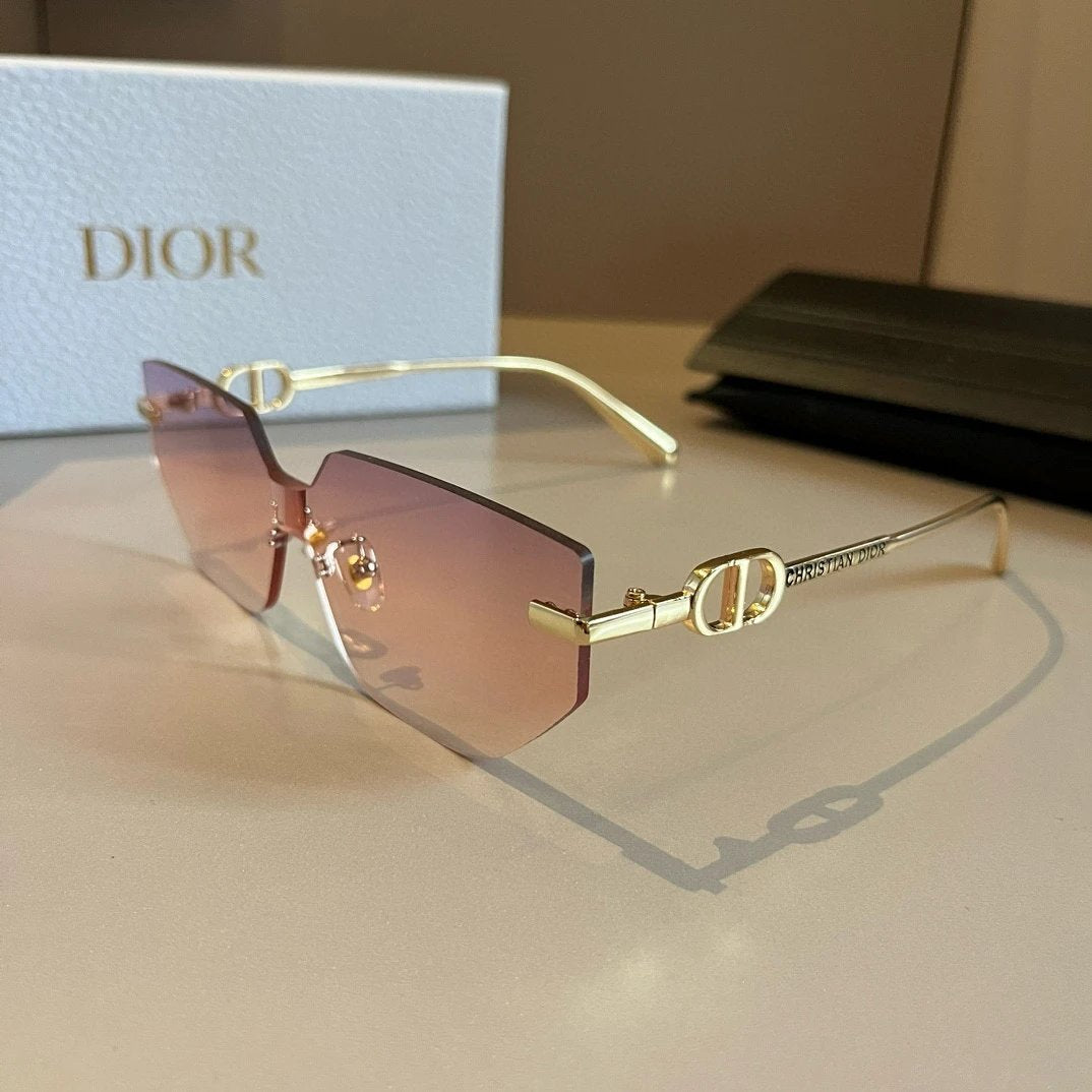 Dior Sunglasses CD Letter Temple Sunglasses Slimming No Prescription Unisex Couple Style UV Protection Driving Beach Fishing25ss New Sports Casual Versatile