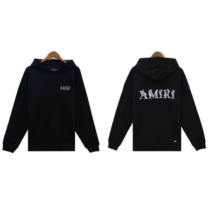 Amiri Hoodie Fashion Brand Sweater Paint-Splashing Style Graffiti Embroidered Hoodie Couple Coat