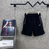 PRADA Shorts Jacquard Letter Ribbon logo Five-point Shorts25ss New Drawstring Casual Pants for Men and Women, Summer Style5Two-in-One Casual Sweatpants Pure Cotton Joggers