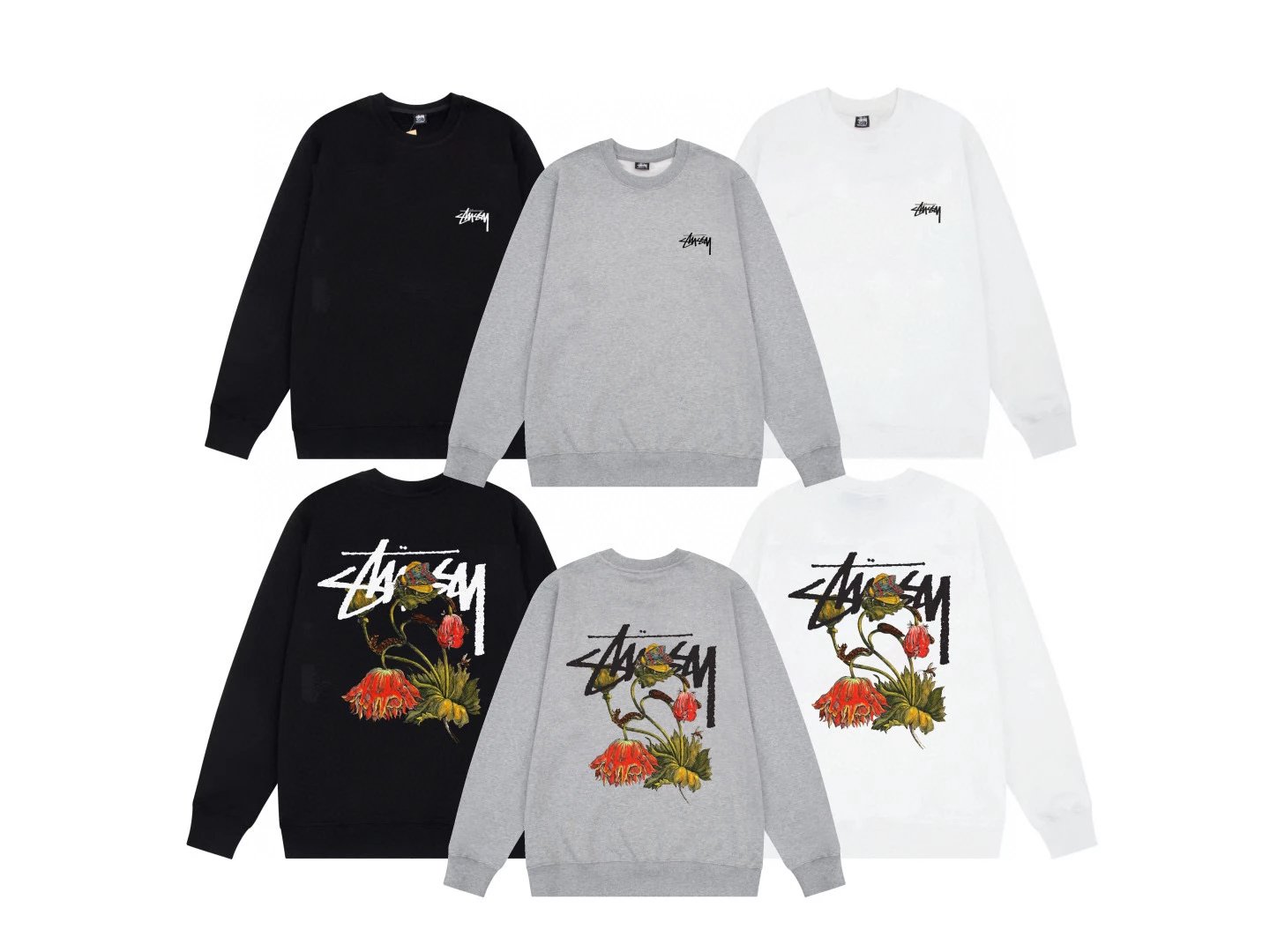 Stussy Hoodie Top Version Classic Dice Series round Neck Sweater Baby Boy and Girl Summer New