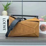 LOEWE Backpack Top version 【Super Version Original Factory】New Size for Counter Synchronization Puzzle Handbag Geometric Messenger Bag Men's Bag Large Shoulder Bag Messenger Bag Handbag Men's and Women's Bags New sise Large Geometric Men's Bag Map Pack33c