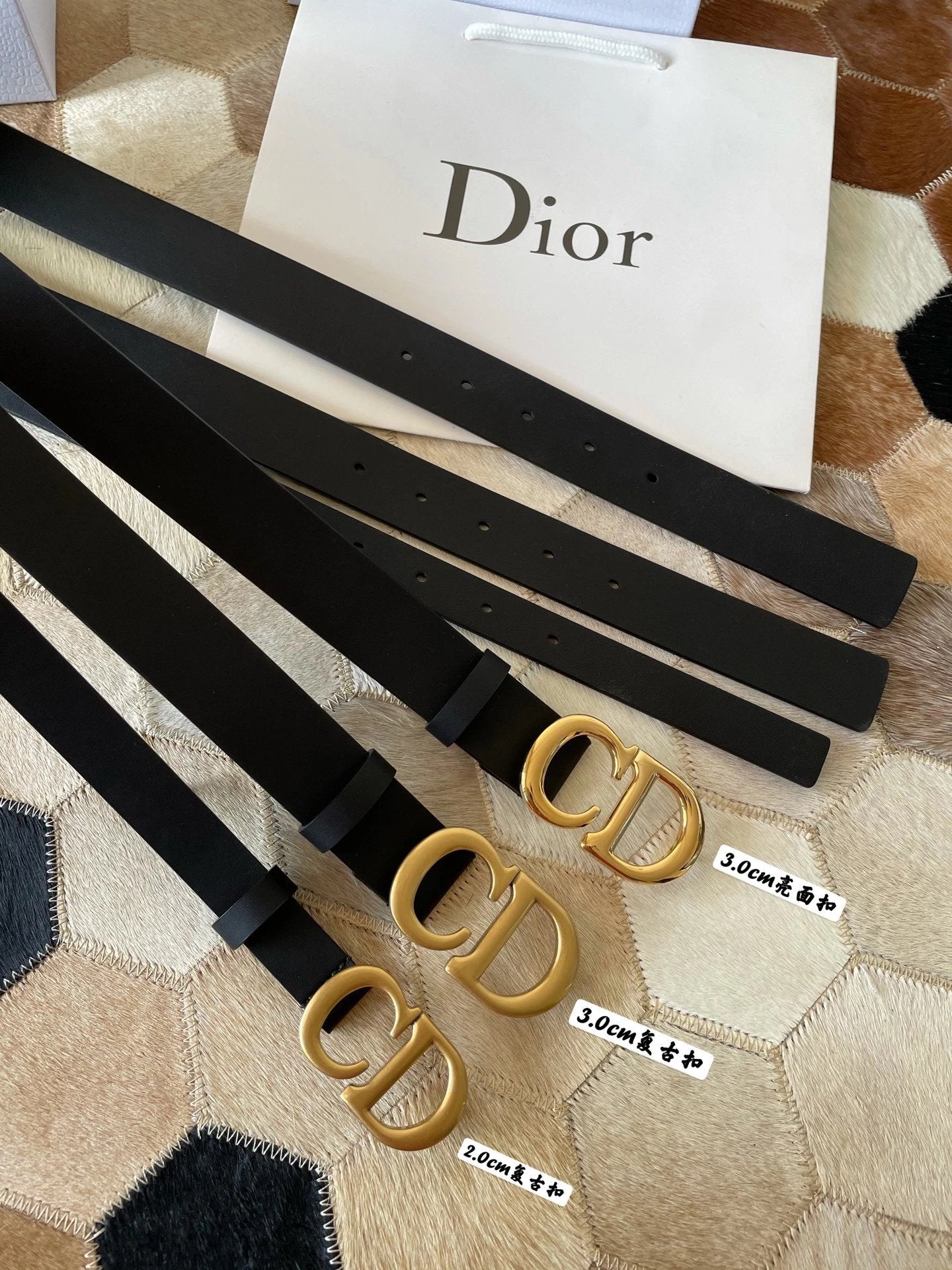 Dior Belt Top version Original Order Belt Genuine Cattlehide Leather Surface Belt Women's Belt Double-Sided Head Layer Cowhide Universal Business Women's Belt Women's Business Casual Belt Belt Women's High-End Belt