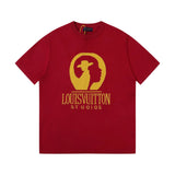 Louis Vuitton LV T-shirt Chest Portrait Jacquard logo round Neck Short Sleeve25ss New Pure Cotton Unisex Style T T-shirt OS Loose Fit Base Shirt Top Half Sleeve T-Shirt