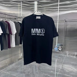 Maison Margiela T-shirt Letter Water Drop Ripple on Chest logo round Neck Short Sleeve25ss New Pure Cotton Unisex Style T Casual T-Shirt Base Layer Shirt OS Loose Fit Half Sleeve Top Plus Size